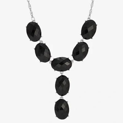 1928 Jewelry 1928 Silver-tone Womens Blue Alloy 15 Inch Y Necklace In Black