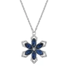 1928 Jewelry 1928 Silver Tone Womens Blue Crystal Alloy Flower 16 Inch Pendant Necklace In Silver