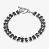 1928 Jewelry 1928 Silver Tone Womens Blue Crystal Tennis Bracelet In Blue