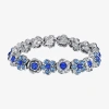 1928 Jewelry 1928 Silver Tone Womens Blue Flower Stretch Bracelet In Blue