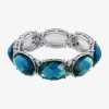1928 Jewelry 1928 Silver Tone Womens Blue Stretch Bracelet In Metallic