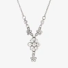 1928 Jewelry 1928 Silver-tone Womens Crystal Alloy 16 Inch Pendant Necklace In Silver