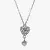 1928 Jewelry 1928 Silver Tone Womens Crystal Alloy Heart 16 Inch Pendant Necklace In White