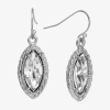 1928 Jewelry 1928 Silver Tone Womens Crystal Marquise Drop Earrings In White