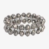 1928 Jewelry 1928 Silver-tone Womens Crystal Stretch Bracelet In Metallic