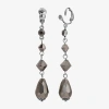 1928 Jewelry 1928 Silver Tone Womens Gray Crystal Clip On Earrings In Gray