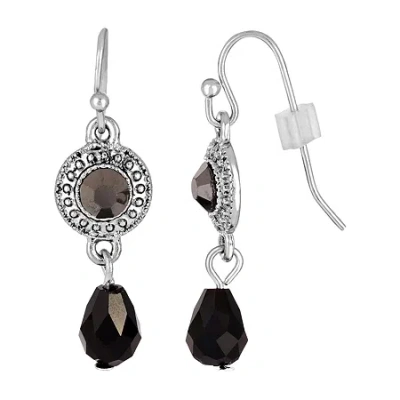 1928 Jewelry 1928 Silver Tone Womens Gray Crystal Drop Earrings
