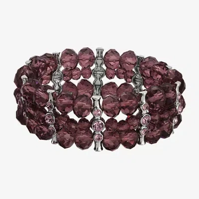 1928 Jewelry 1928 Silver-tone Womens Purple Round Stretch Bracelet In Brown