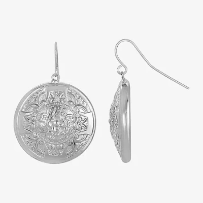 1928 Jewelry 1928 Silver Tone Womens Round Drop Earrings In Gray