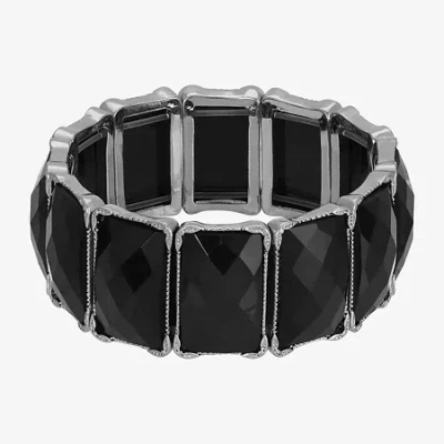 1928 Jewelry 1928 Silver Tone Womens Stretch Bracelet In Black