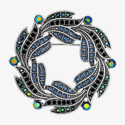 1928 Jewelry 1928 Silver Tone Wreath Pin In Blue