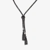 1928 Jewelry 1928 Tassel Bolo Womens Alloy 27 Inch Y Necklace In Black