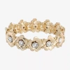 1928 Jewelry 1928 Two-tone Womens Abalone Flower Stretch Bracelet In Gold