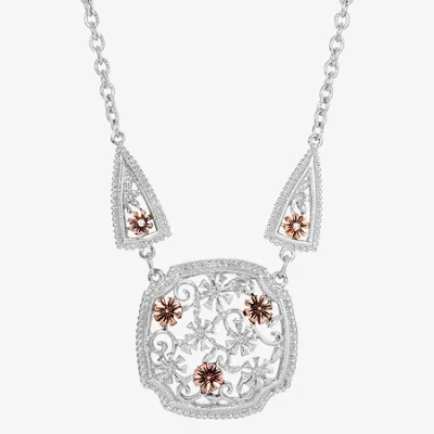 1928 Jewelry 1928 Two Tone Womens Alloy 16 Inch Pendant Necklace In Silver