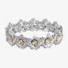 1928 Jewelry 1928 Two-tone Womens Crystal Flower Stretch Bracelet In White