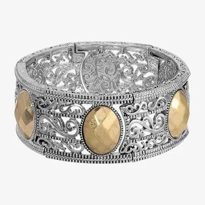 1928 Jewelry 1928 Two-tone Womens Stretch Bracelet In Metallic