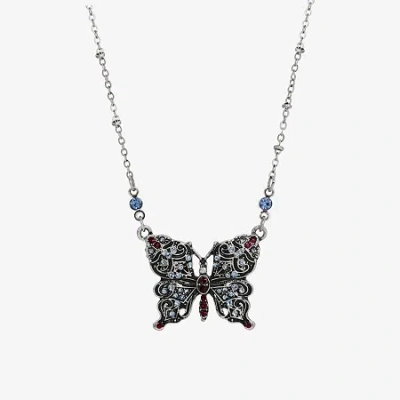 1928 Jewelry 1928 Womens Alloy Butterfly 16 Inch Pendant Necklace In Multi