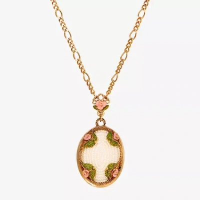 1928 Jewelry 1928 Womens Alloy Flower 30 Inch Pendant Necklace In Gold