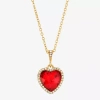 1928 Jewelry 1928 Womens Alloy Heart 16 Inch Pendant Necklace In Red