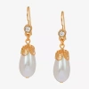 1928 Jewelry 1928 Womens Crystal Drop Earrings In Gold