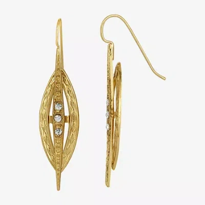 1928 Jewelry 1928 Womens Crystal Marquise Drop Earrings In Yellow