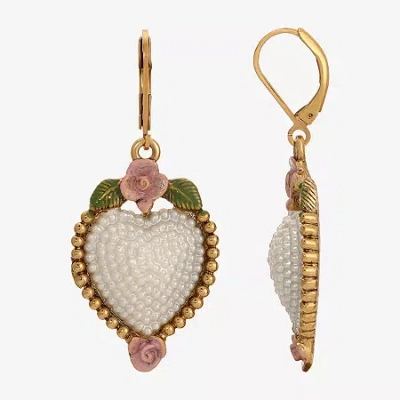 1928 Jewelry 1928 Womens Heart Drop Earrings In Pink