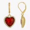 1928 Jewelry 1928 Womens Heart Drop Earrings In Red
