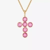 1928 Jewelry 1928 Womens Purple Crystal Alloy Cross 20 Inch Pendant Necklace In Pink