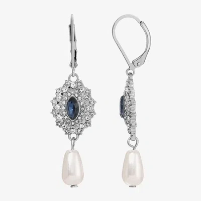 1928 Jewelry 1928 Womens Simulated Pearl Drop Earrings In Blue
