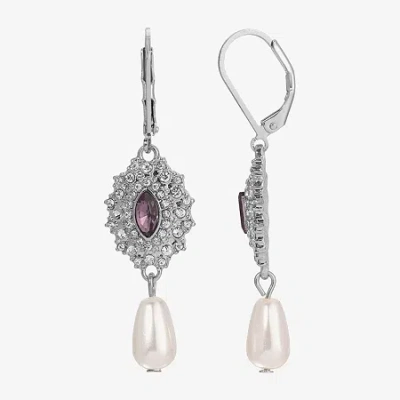 1928 Jewelry 1928 Womens Simulated Pearl Drop Earrings In Purple