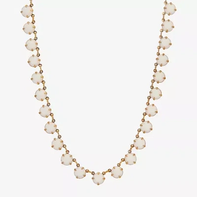 1928 Jewelry 1928 Womens White 16 Inch Collar Necklace In Gold