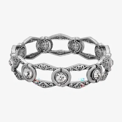 1928 Jewelry 1928 Womens White Glass Round Stretch Bracelet