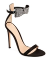 GIANVITO ROSSI CRYSTAL BOW 105MM SANDALS,PROD222940462