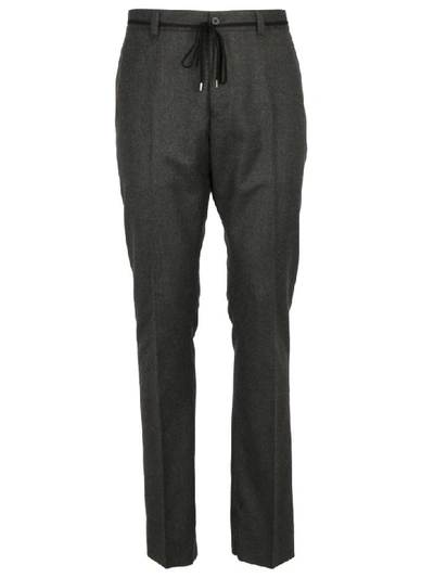 Lanvin Drawstring Detail Trousers In Dark Grey