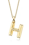 Monica Vinader Alphabet Pendant In Gold- H