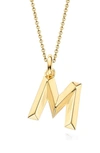 Monica Vinader Alphabet Pendant In Gold- M