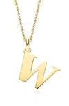 Monica Vinader Alphabet Pendant In Gold- W
