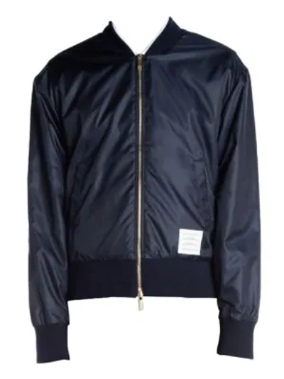 Thom Browne Ripstop Bomber Jacket In Navy