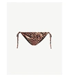 GANNI TIGER-PRINT TIE-SIDE BIKINI BOTTOMS