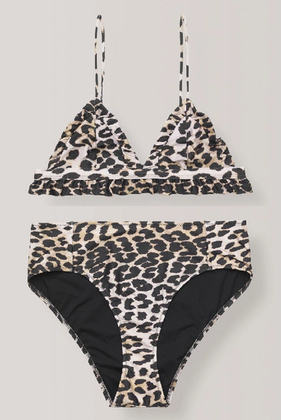 Ganni Leopard High Waist Bikini