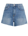 L AGENCE Ryland Zipper-Accented Denim Shorts,060030107025