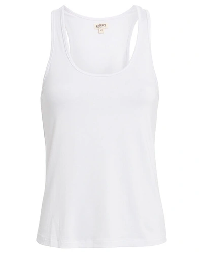 L Agence L'agence Drew Racerback Jersey Tank Top In White