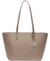 Dkny Sutton Leather Bryant Medium Tote, Created For Macy's In Mushroom/gold