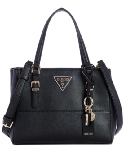 Guess Carys Satchel In Black/gold