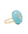 ANDREA FOHRMAN GOLD TURQUOISE CRESCENT RING