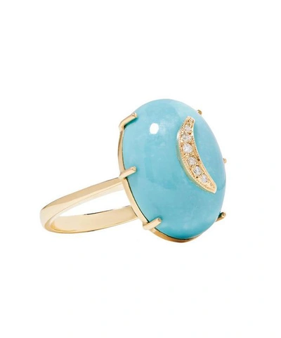 Andrea Fohrman Gold Turquoise Crescent Ring