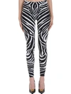 VERSACE ZEBRA BLACK WHITE PRINT LEGGINGS,10971226