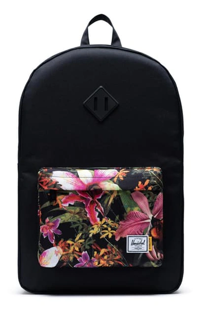 Herschel Supply Co Heritage Backpack - Black In Black/ Jungle Hoffman