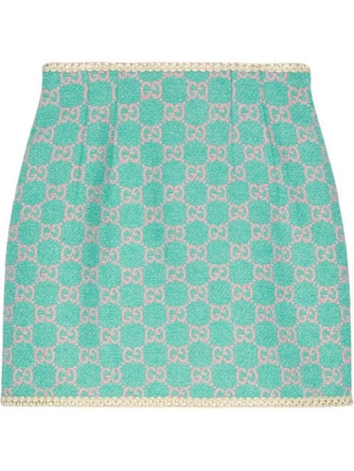 Gucci Gg Tweed Skirt In White