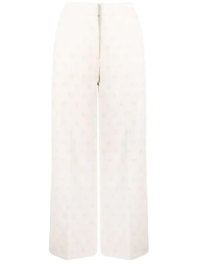 Max Mara Cropped Flared Trousers In Neutrals